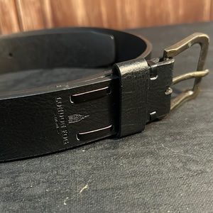 London Fog black leather belt 36